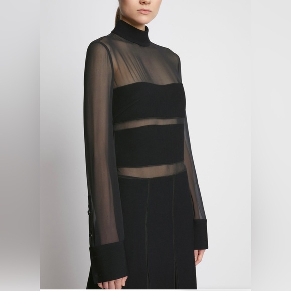 NWT Proenza Schouler Textured Viscose Chiffon Dress - Picture 4 of 6